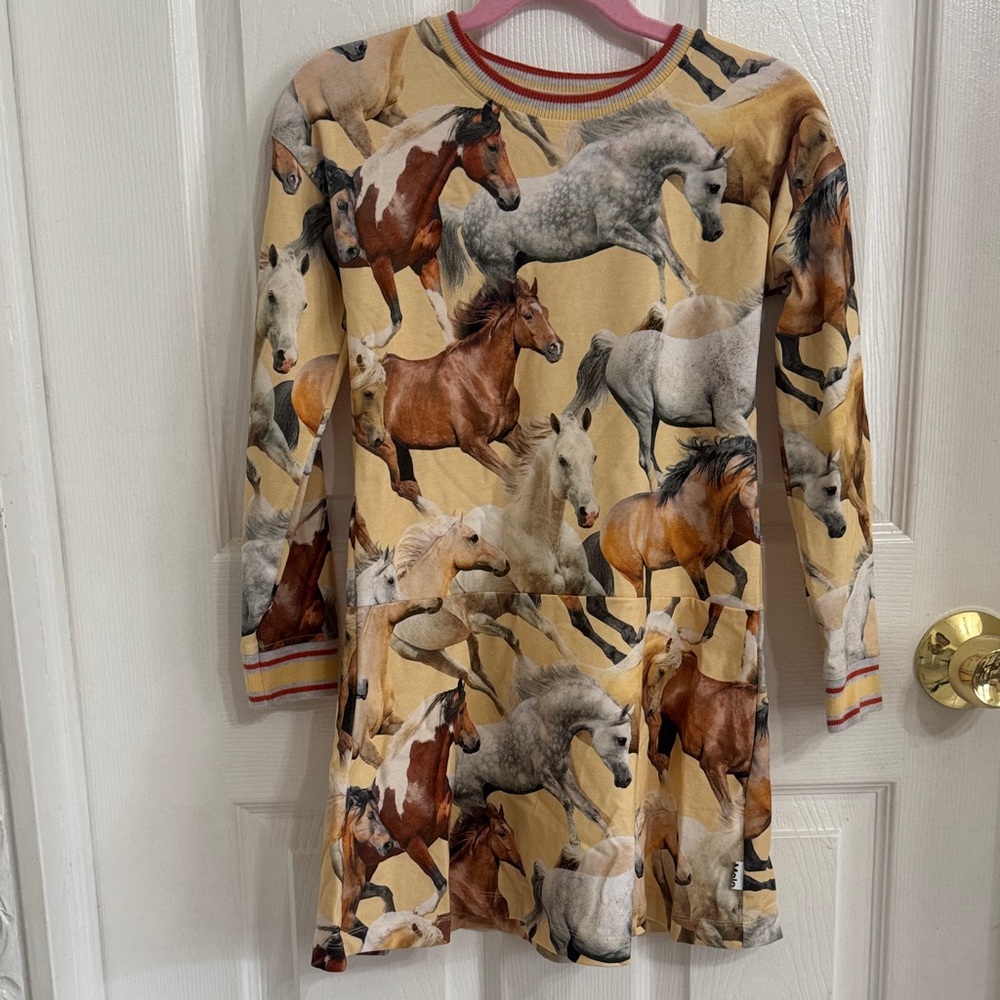 Molo Multicolor Horse Print Dress